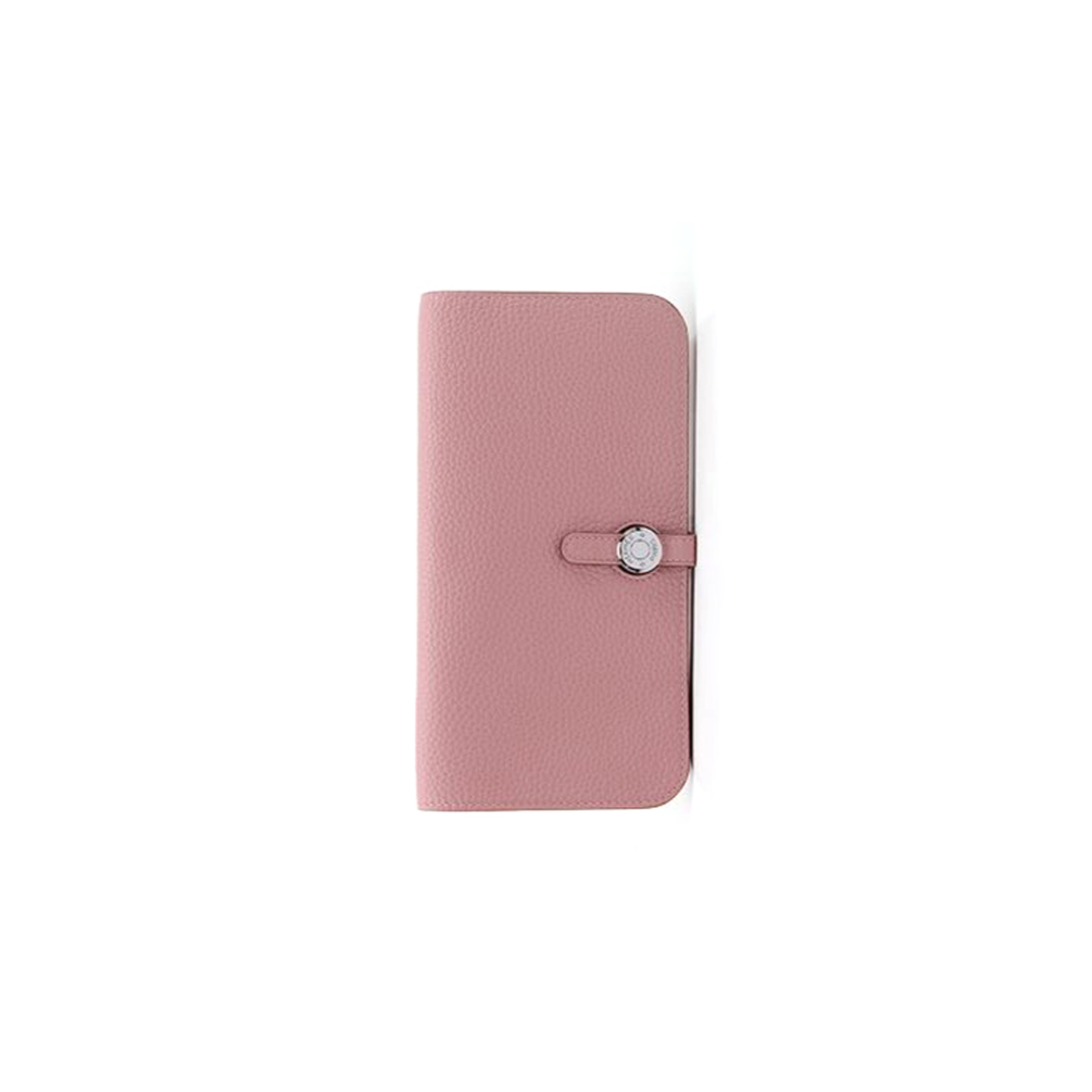 HERMÈS DOGON LONG WALLET ROSE CLEMENCE WITH SILVER HARDWARE (20*12cm) 